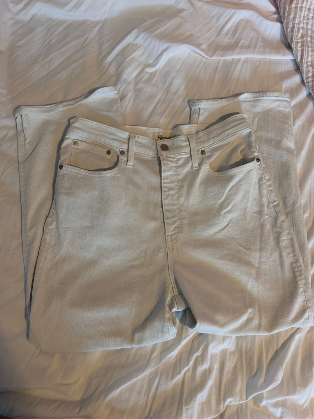 Slim Wide Leg Crop White Jeans